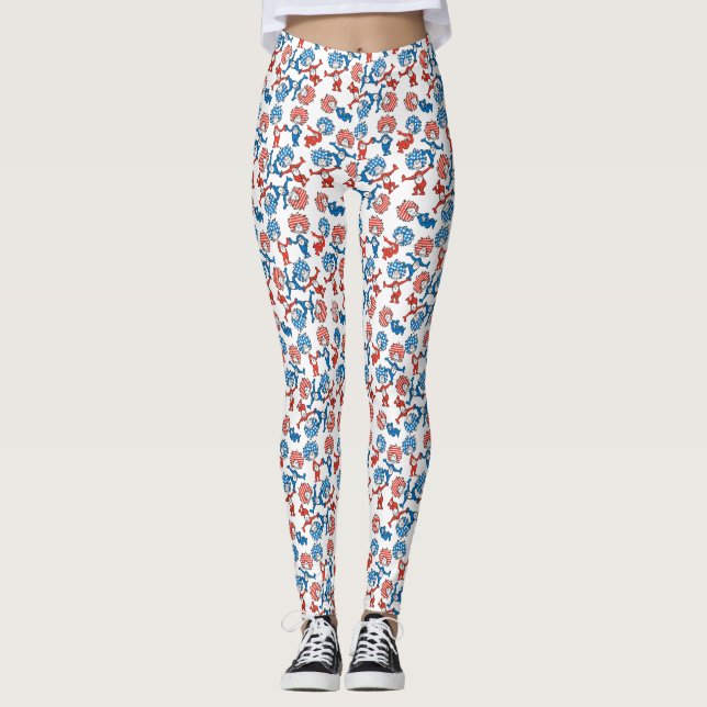 Dr. Seuss | Sak Ett Sak Två USA-flaggmönster Leggings (Framsida)