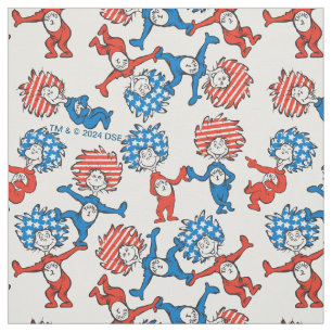 Dr. Seuss   Sak Ett Sak Två USA-flaggmönster Tyg