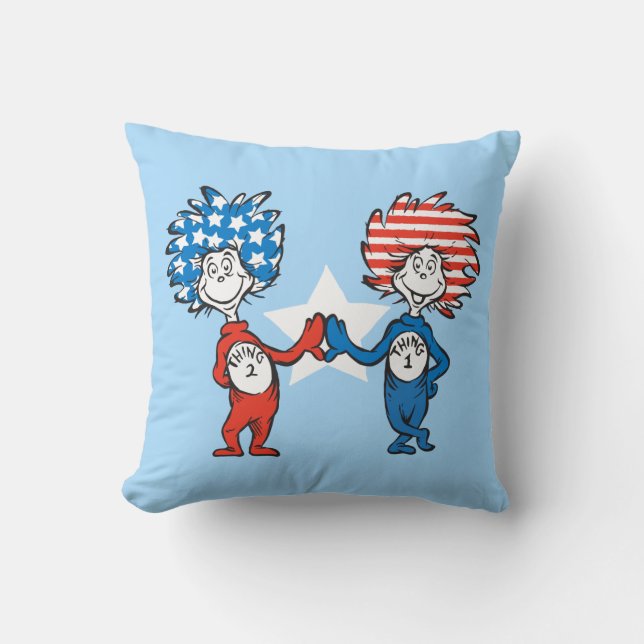 Dr Seuss | Sak One Sak 2 Patriotic Graphic Kudde (Framsida)