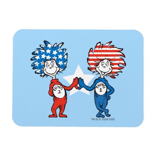 Dr Seuss | Sak One Sak 2 Patriotic Graphic Magnet (Horisontell)