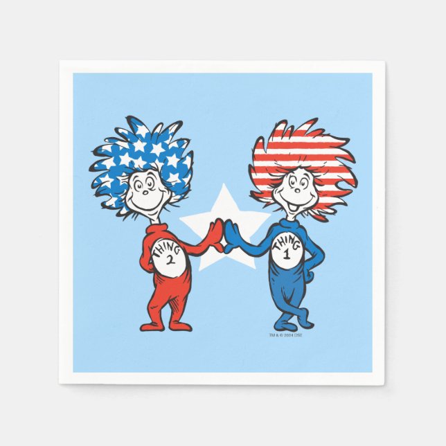 Dr Seuss | Sak One Sak 2 Patriotic Graphic Pappersservett (Framsidan)