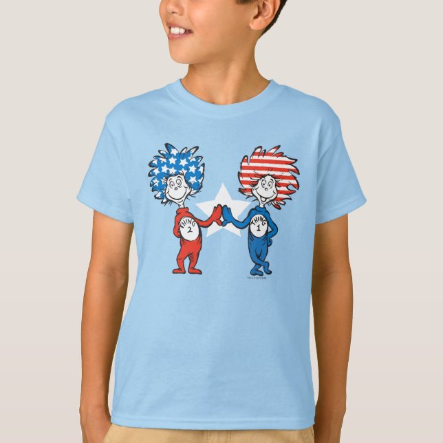 Dr Seuss | Sak One Sak 2 Patriotic Graphic T Shirt (Framsida)