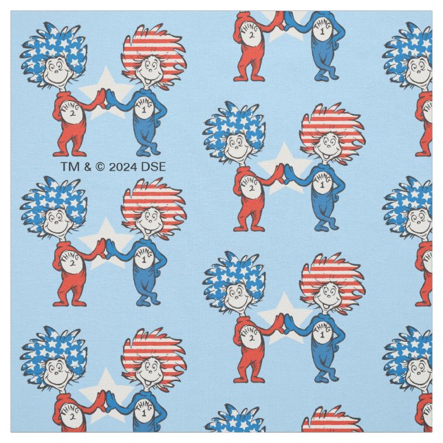 Dr Seuss | Sak One Sak 2 Patriotic Graphic Tyg (Provkarta)