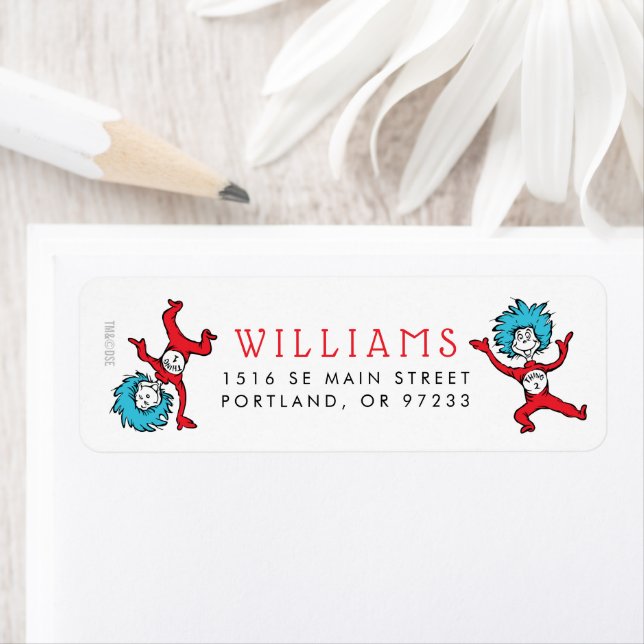 Dr Seuss Sak One Sak Two | Twillingar Babykläder Returadress Etikett (Insitu)