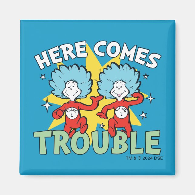 Dr. Seuss | Sakerna Ett Sakerna Två Här Kommer Pro Magnet (Framsidan)