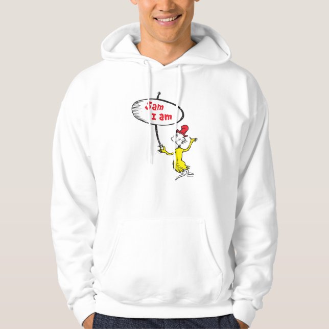 Dr Seuss| Sam-I-Am Holding-tecken Hoodie (Framsida)