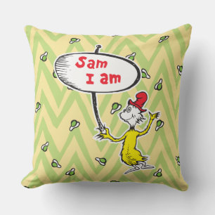Dr Seuss Sam-I-Am Holding-tecken Kudde