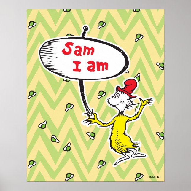 Dr Seuss | Sam-I-am Holding-tecken Poster (Framsidan)
