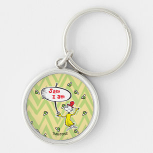 Dr Seuss Sam-I-am Holding-tecken Rund Silverfärgad Nyckelring
