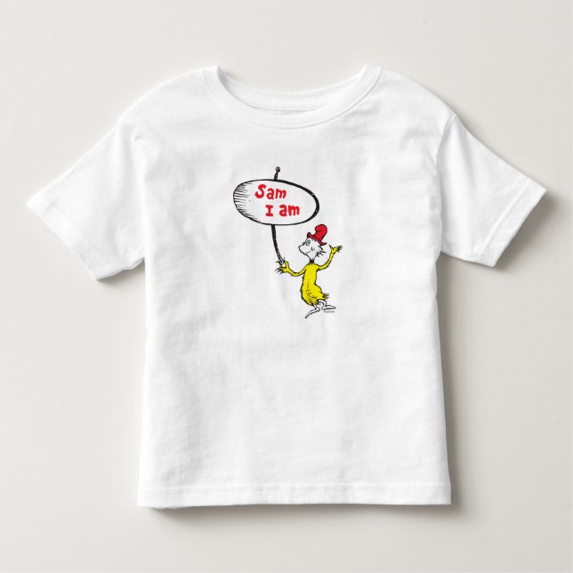 Dr Seuss | Sam-I-am Holding-tecken T Shirt (Framsida)