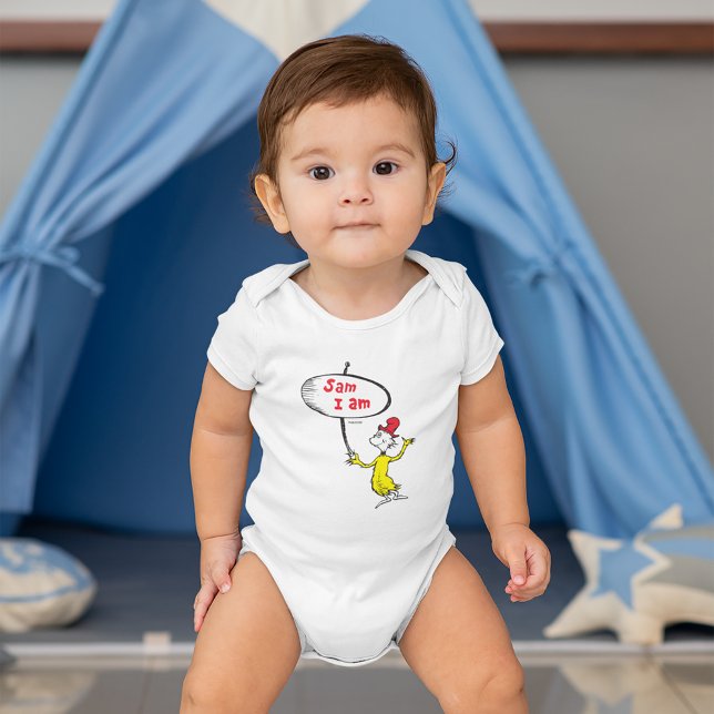 Dr Seuss | Sam-I-am Holding-tecken T Shirt (Baby wearing bodysuit)