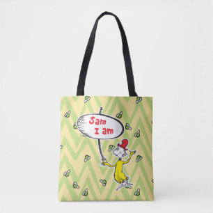 Dr Seuss Sam-I-Am Holding-tecken Tygkasse