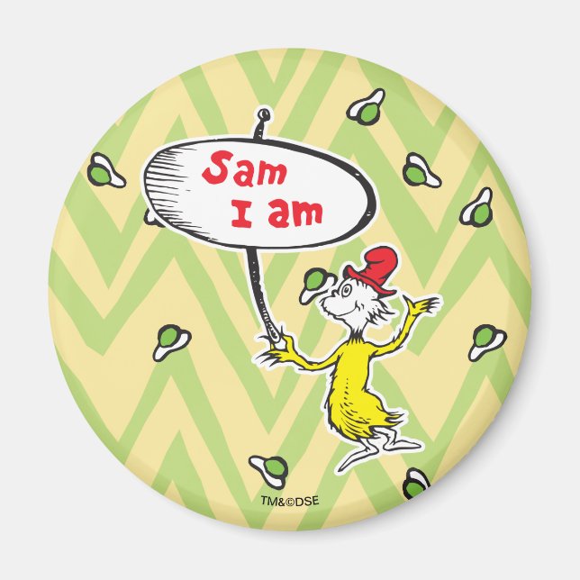 Dr. Seuss | Sam-I-Am med skylt Magnet (Framsidan)