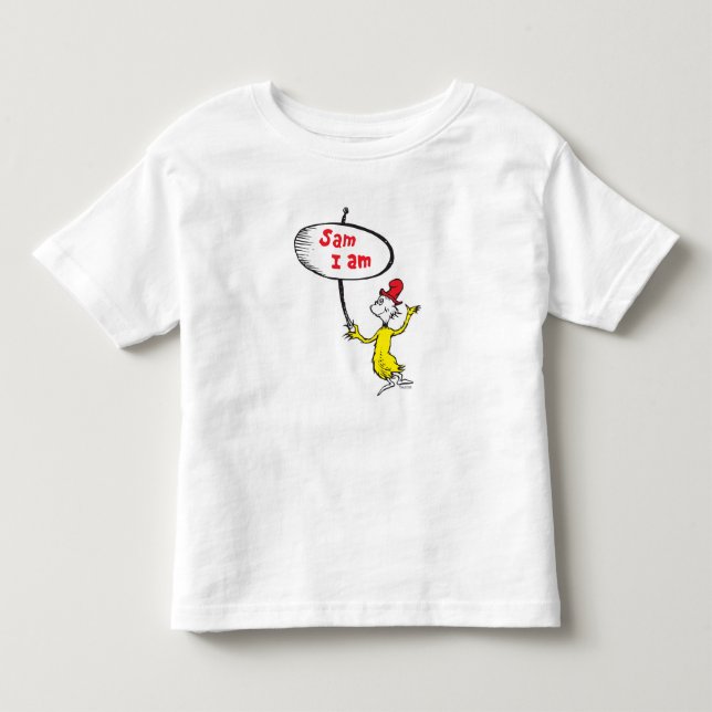 Dr. Seuss | Sam-I-Am med skylt T Shirt (Framsida)