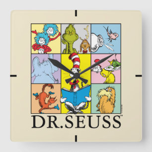 Dr. Seuss Seriegrafik Fyrkantig Klocka