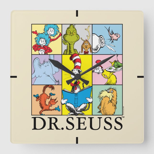 Dr. Seuss | Seriegrafik Fyrkantig Klocka (Framsida)