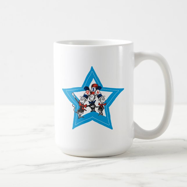 Dr. Seuss | Små katter USA-hattar grafik Kaffemugg (Höger)