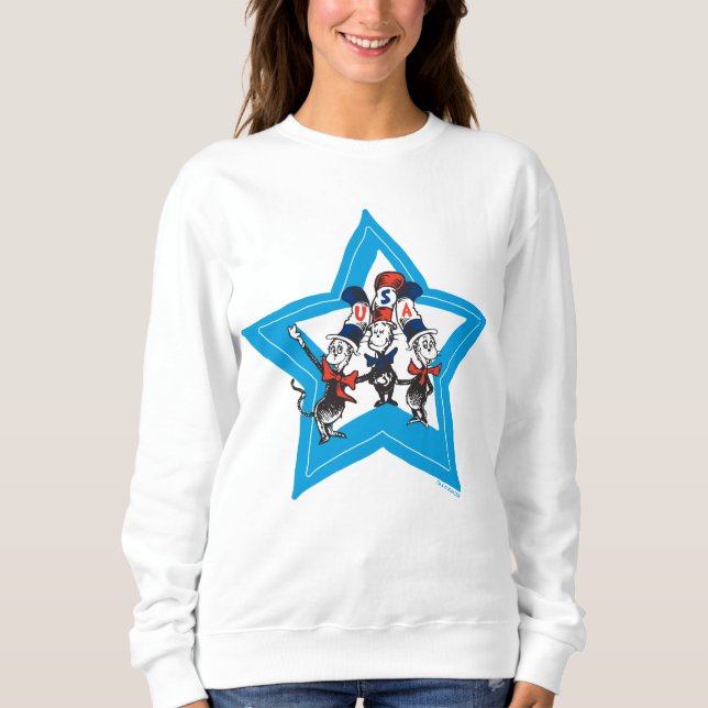 Dr. Seuss | Små Katter USA Hattar Grafik T Shirt (Framsida)