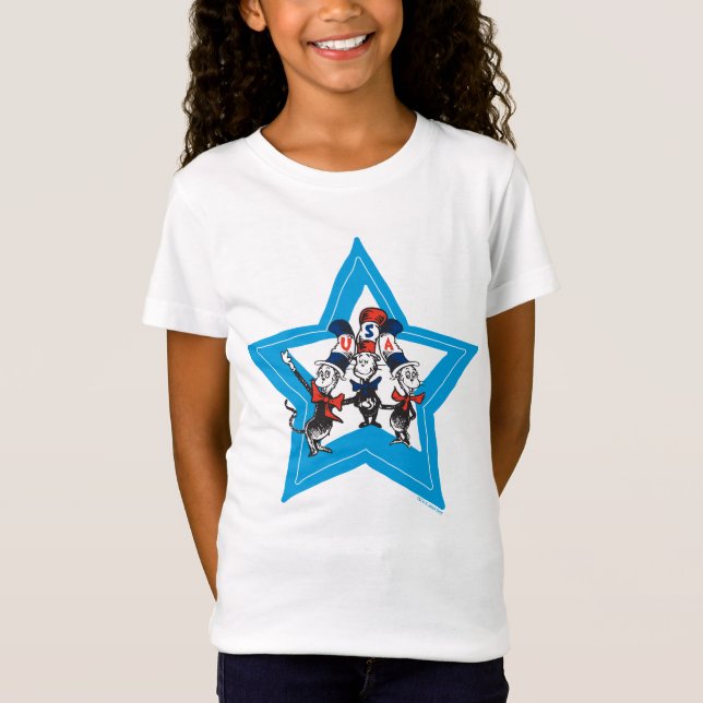 Dr. Seuss | Små katter USA-hattar grafik T Shirt (Framsida)