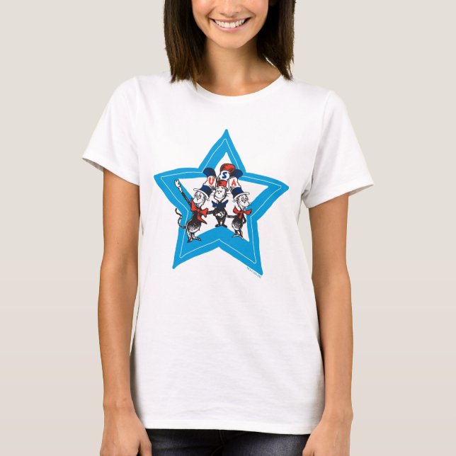 Dr. Seuss | Små Katter USA Hattar Grafik T Shirt (Framsida)