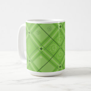 Dr. Seuss St. Patricks Day-rutigt mönster Kaffemugg