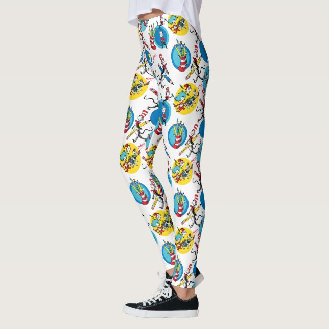Dr Seuss | Tecken med pennor Mönster Leggings (Vänster)