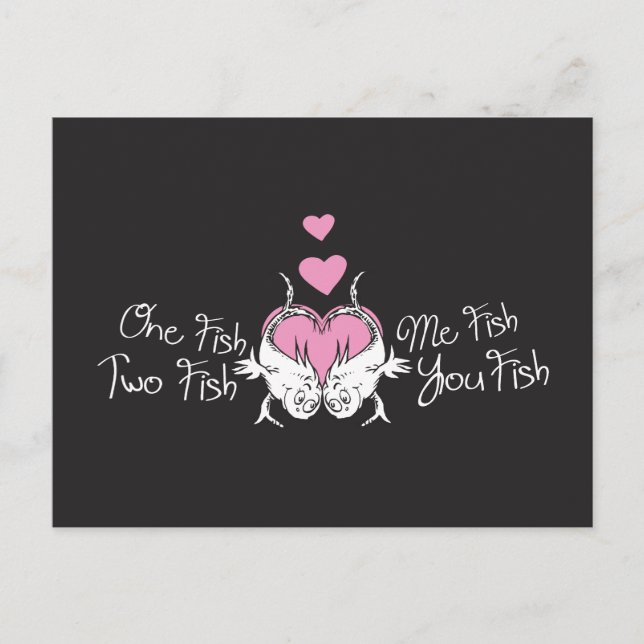 Dr Seuss Valentine | En fisk två-fisk Helg Vykort (Framsida)