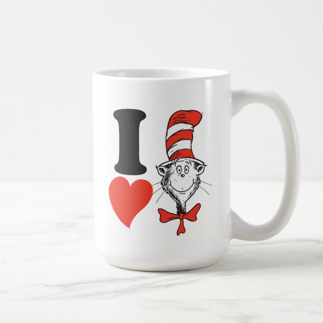 Dr Seuss Valentine| I Hjärta katten i hatten Kaffemugg (Höger)