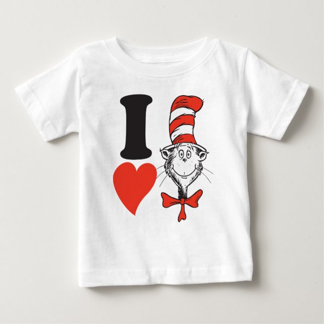 Dr Seuss Valentine| I Hjärta katten i hatten T Shirt (Framsida)
