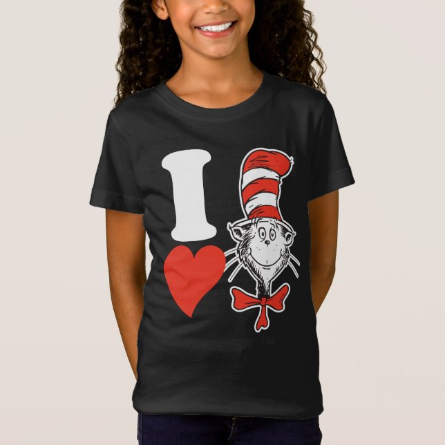 Dr Seuss Valentine| I Hjärta katten i hatten T-shirt (Framsida)