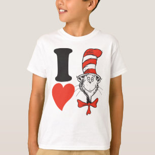 Dr Seuss Valentine  I Hjärta katten i hatten Tee Shirt