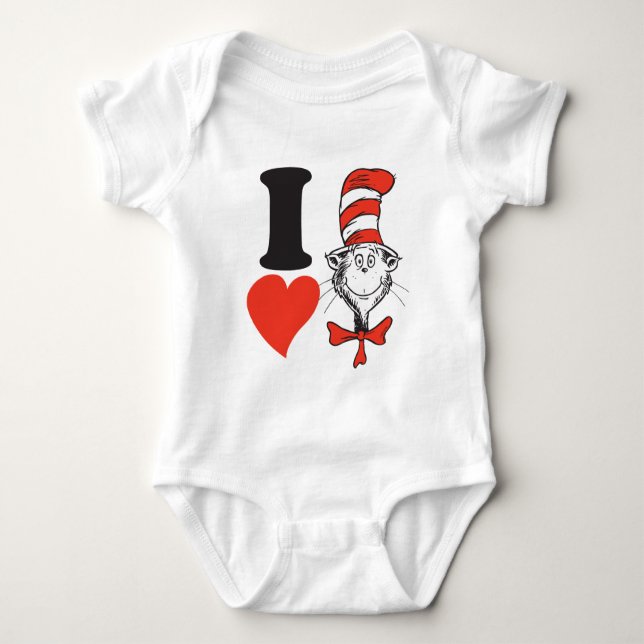 Dr Seuss Valentine | I Hjärtat Katten i hatten T Shirt (Framsida)