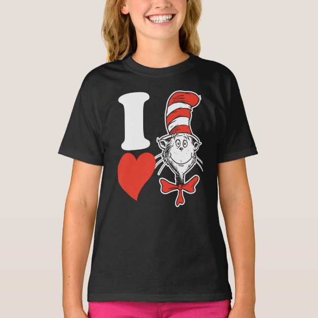 Dr Seuss Valentine | I Hjärtat Katten i hatten Tee Shirt (Framsida)