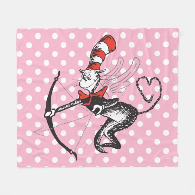 Dr Seuss Valentine | Katten i Hat Cupid Fleecefilt (Framsidan (Horisontell))