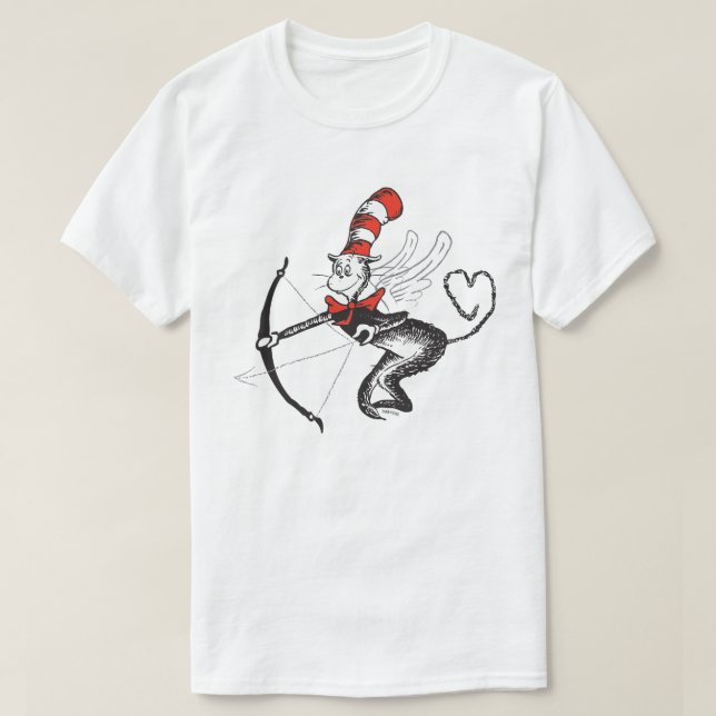 Dr Seuss Valentine | Katten i Hat Cupid Tee Shirt (Design framsida)