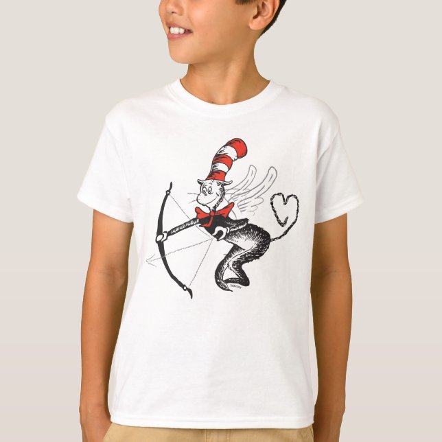 Dr Seuss Valentine | Katten i Hat Cupid Tee Shirt (Framsida)
