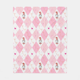 Dr Seuss Valentine Rosa Argyle Katten i H Fleecefilt