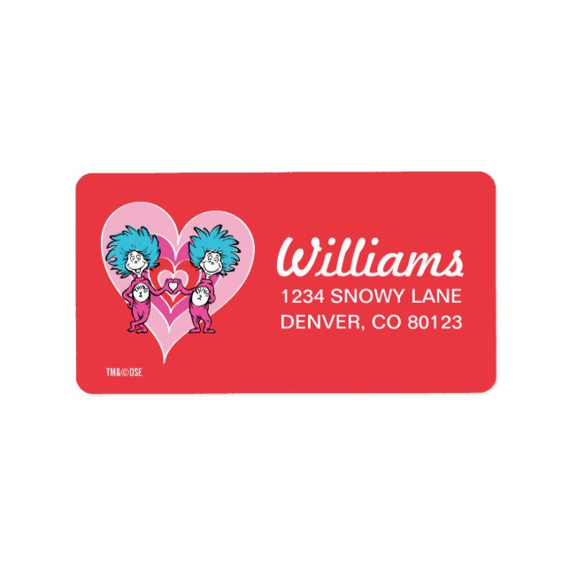 Dr Seuss Valentine | SAK 1 SAK 2 Adressetikett (Framsidan)