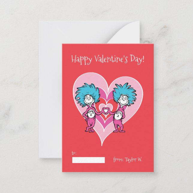 Dr Seuss Valentine| Sak 1 Sak 2-kort Anteckningskort (Framsida)
