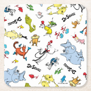 Dr. Seuss världsmönster Underlägg Papper Kvadrat