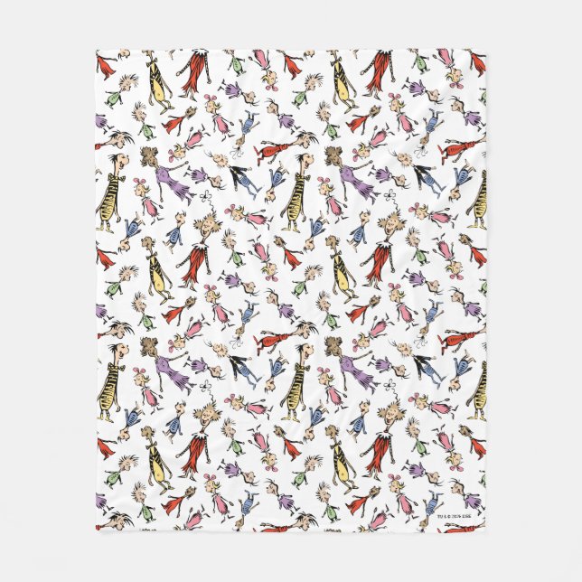 Dr. Seuss Whoville Characters Festive Pattern Fleecefilt (Framsidan)