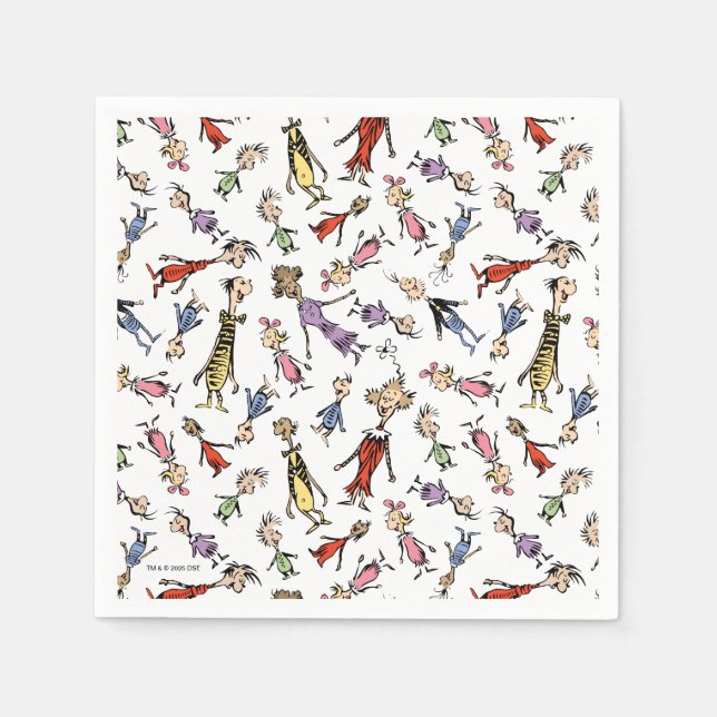 Dr. Seuss Whoville Characters Festive Pattern Pappersservett (Framsidan)