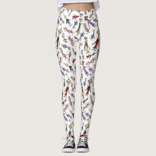 Dr. Seuss Whoville Karaktärer Festivt Mönster Leggings
