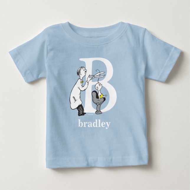 Dr. Seuss's ABC: Bokstaven B - Vit | Lägg till dit Tee Shirt (Framsida)