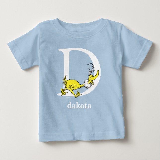 Dr. Seuss's ABC: Bokstaven D - Vit | Lägg till dit T-shirt (Framsida)