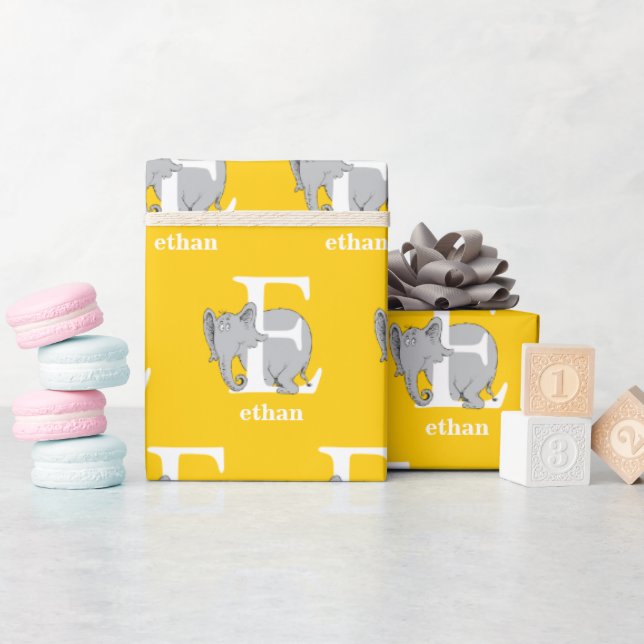 Dr. Seuss's ABC: Bokstaven E - Vit | Lägg till dit Presentpapper (Baby Shower)