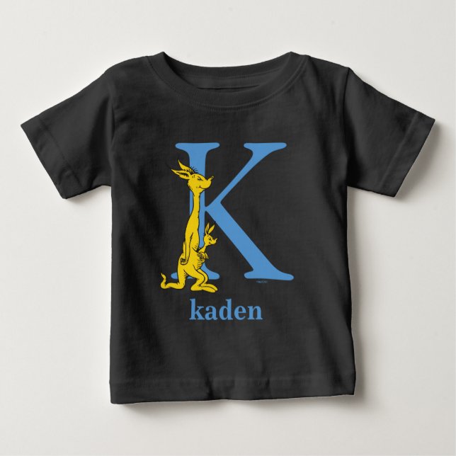 Dr. Seuss's ABC: Bokstaven K - Blå | Lägg till dit Tee Shirt (Framsida)