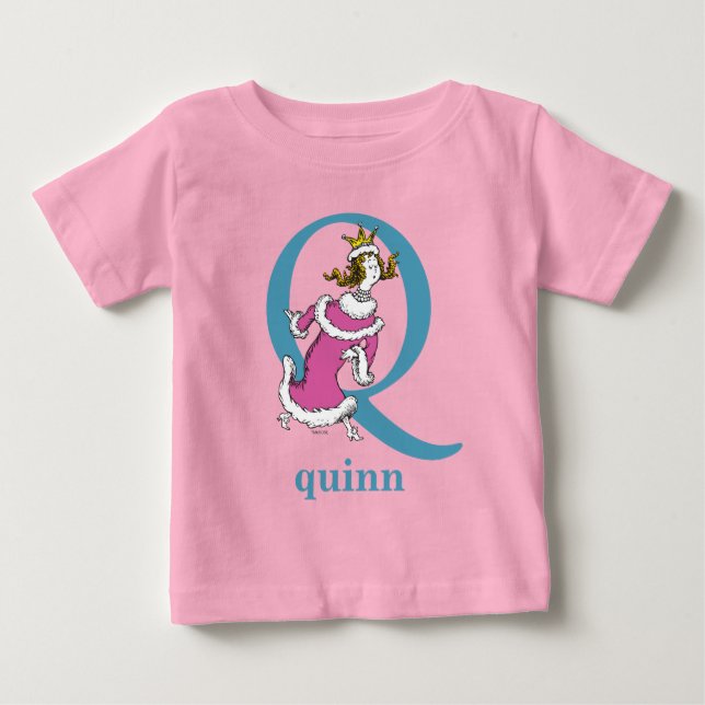 Dr. Seuss's ABC: Bokstaven Q - Blå | Lägg till dit Tee Shirt (Framsida)