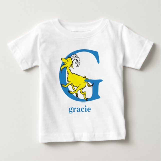 Dr. Seuss's ABC: Letter G - Blue | Add Your Name Tröja (Framsida)