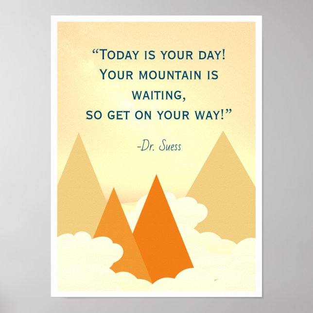 Dr Suess Mountain Inspirational Poster (Framsidan)